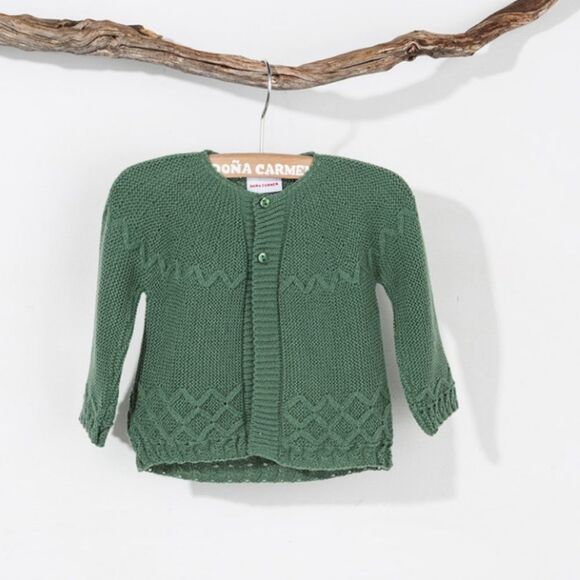 DonaCarmen GREEN WOOLEN CARDIGAN ASTUR Sz 6 mths